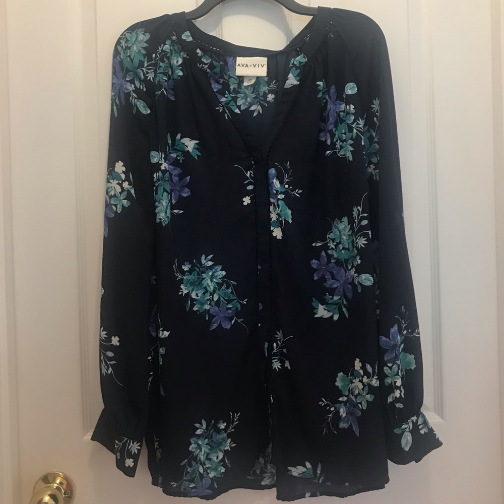 Ava and Viv Floral Blouse